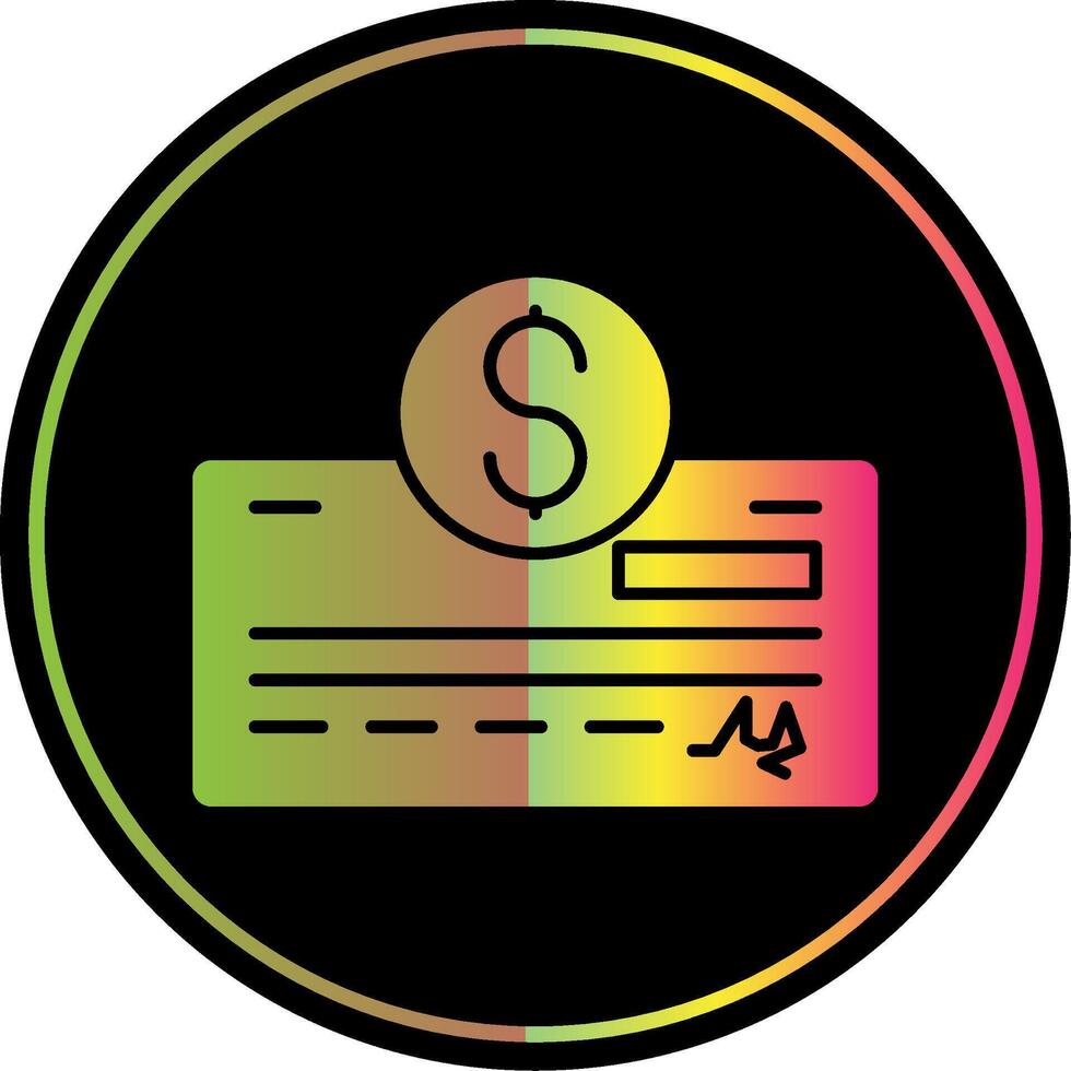 Pay Check Glyph Due Color Icon vector