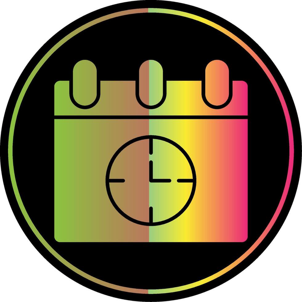 Time Management Glyph Due Color Icon vector