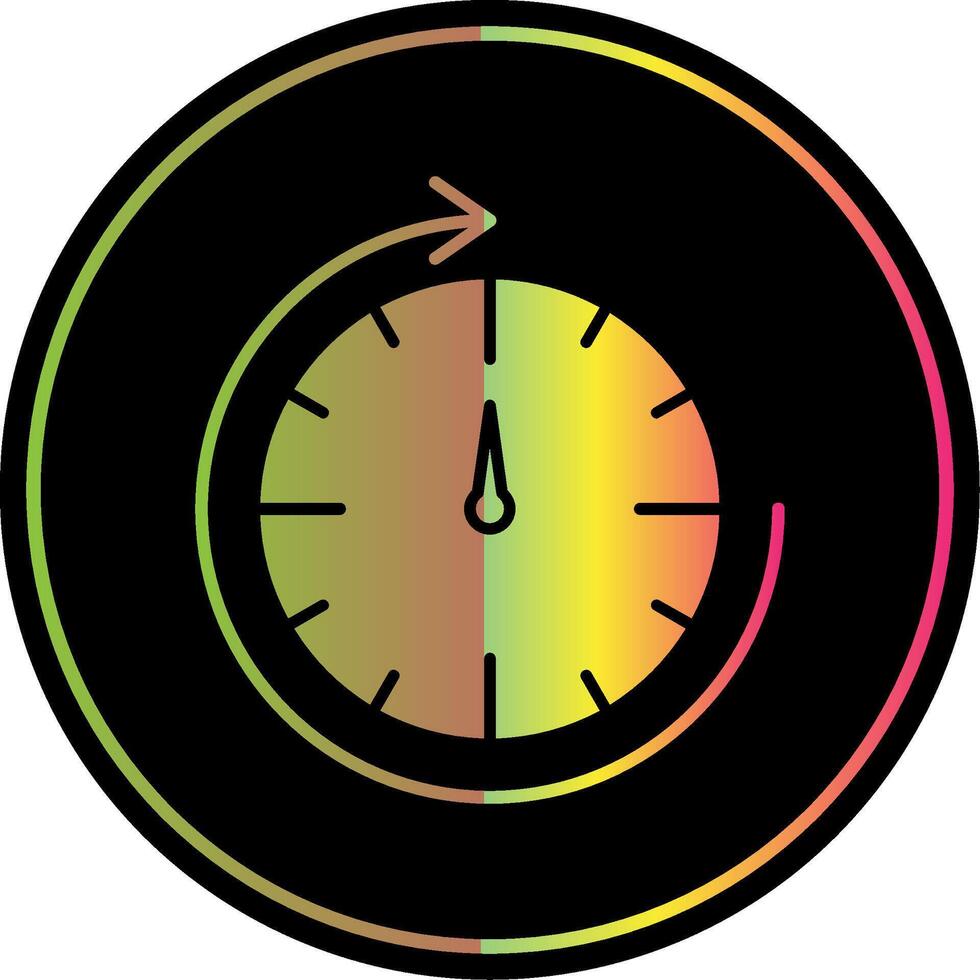 redondo reloj glifo debido color icono vector