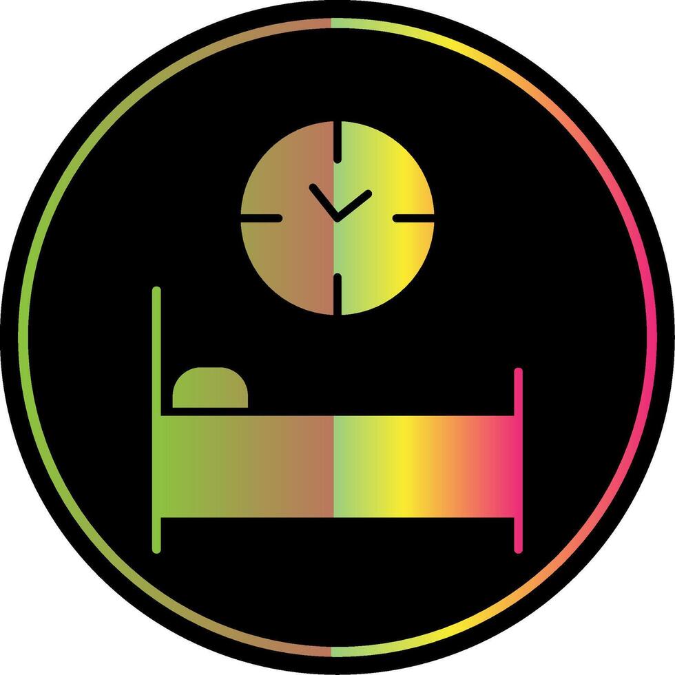 Bed Time Glyph Due Color Icon vector