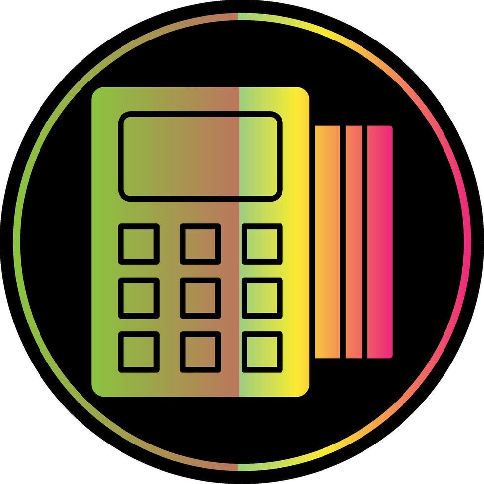 pos terminal glifo debido color icono vector