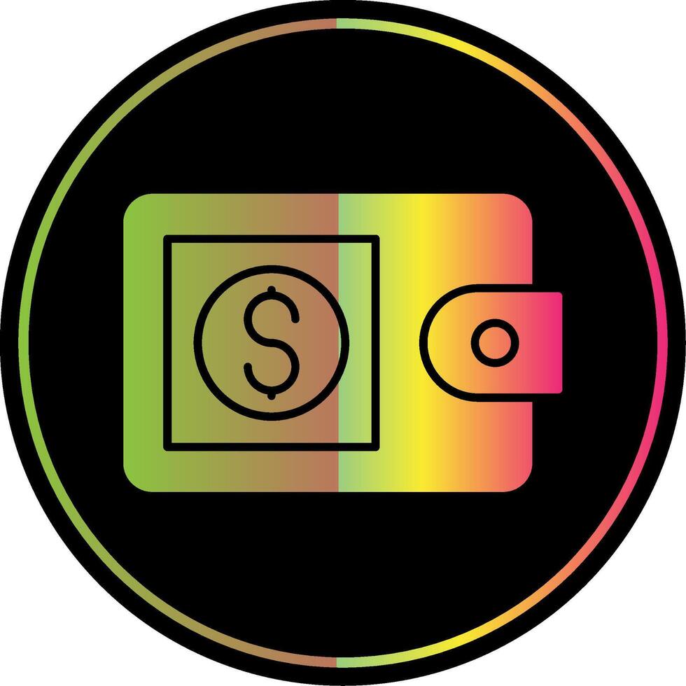 Wallet Glyph Due Color Icon vector