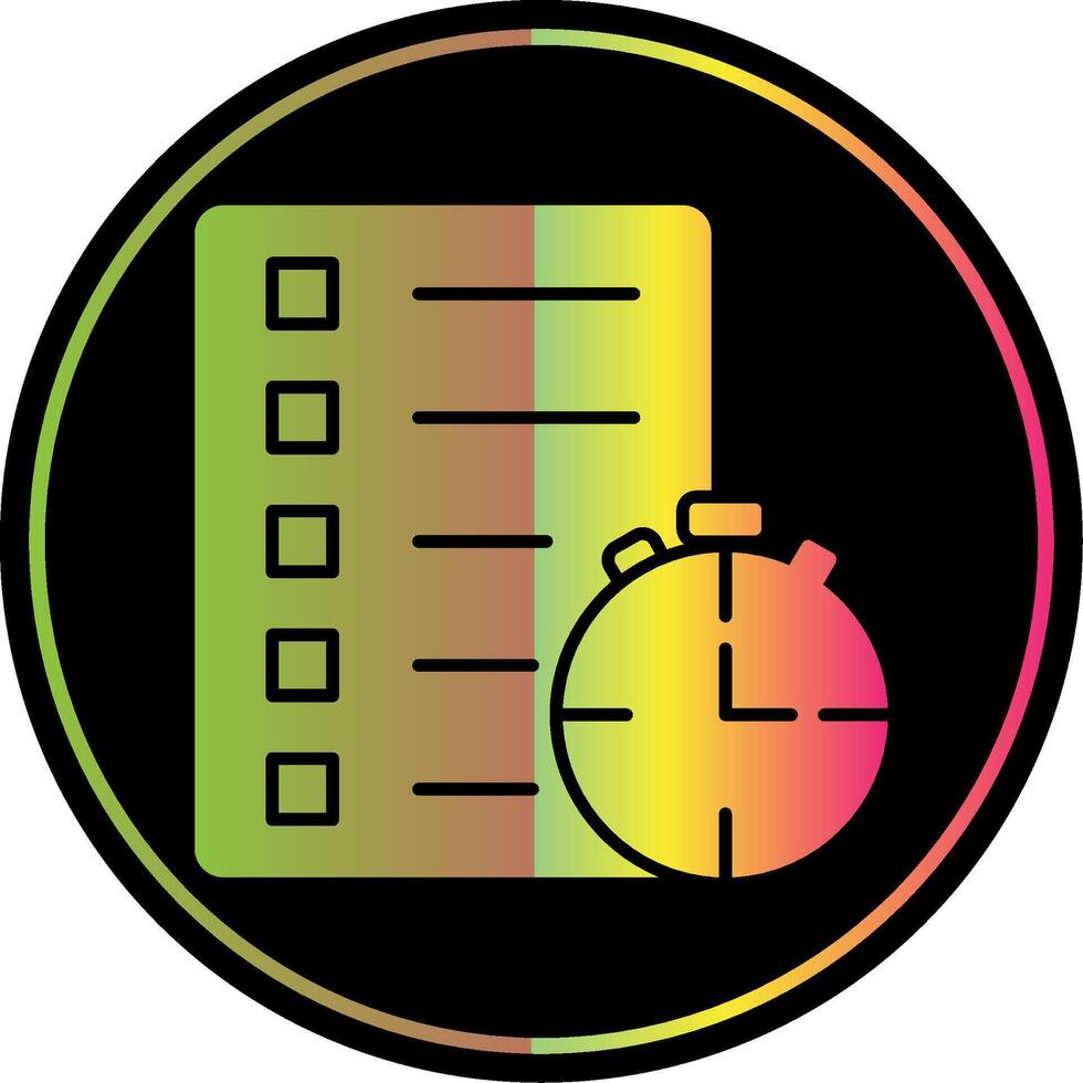 Track Of Time Glyph Due Color Icon vector
