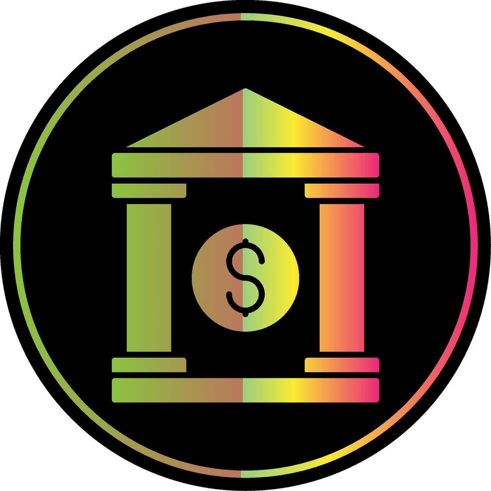 Bank Glyph Due Color Icon vector