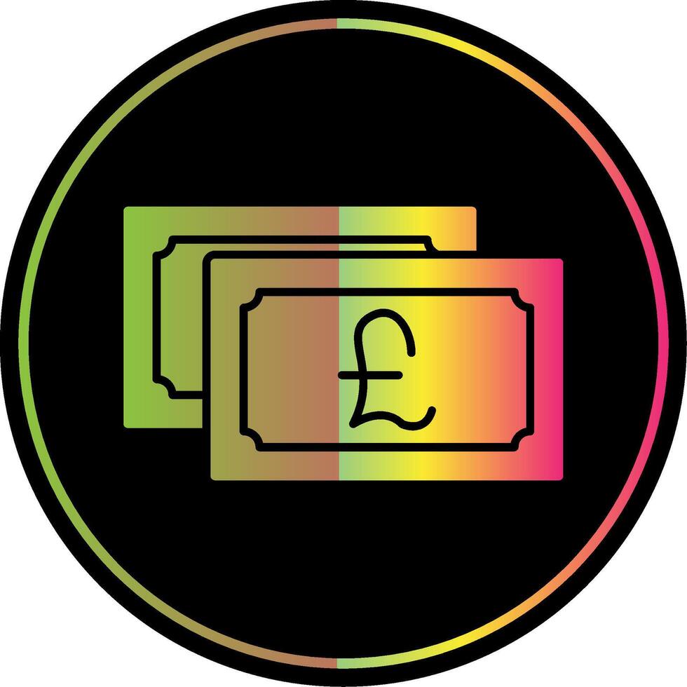 Pound Currency Glyph Due Color Icon vector