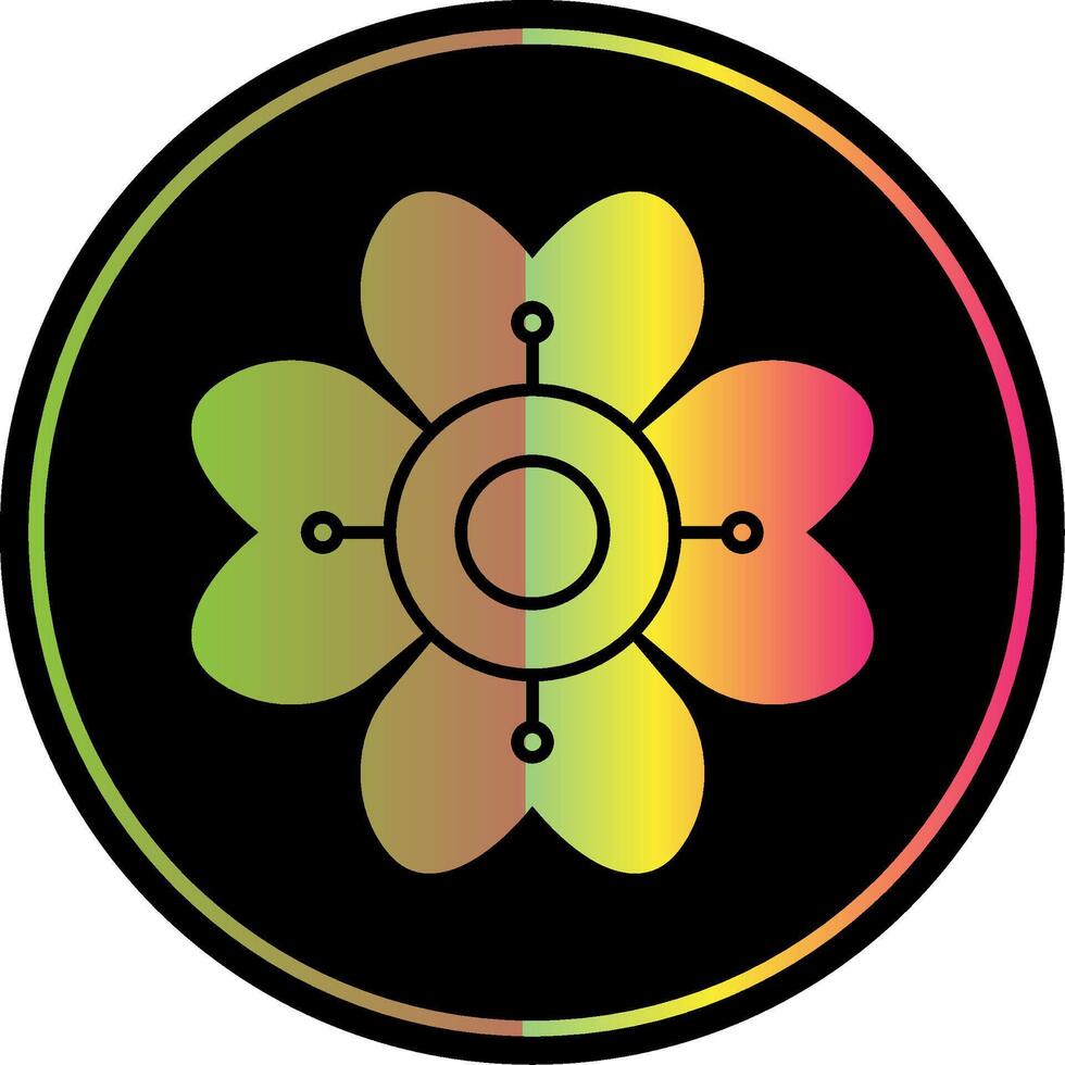 hortensia glifo debido color icono vector