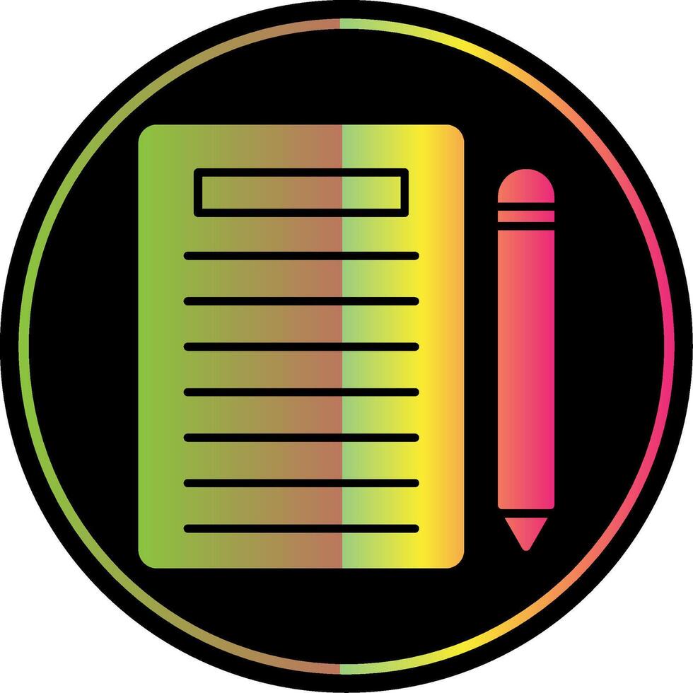 Notes Glyph Due Color Icon vector