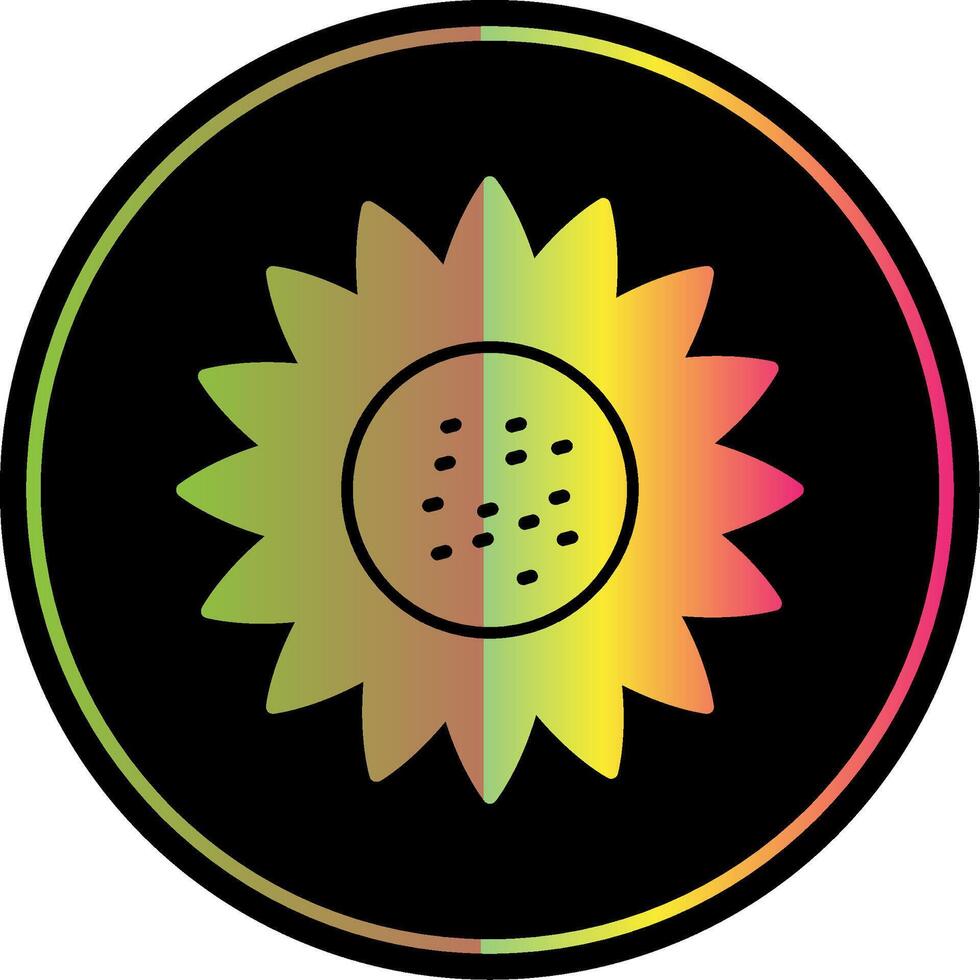 Sunflower Glyph Due Color Icon vector
