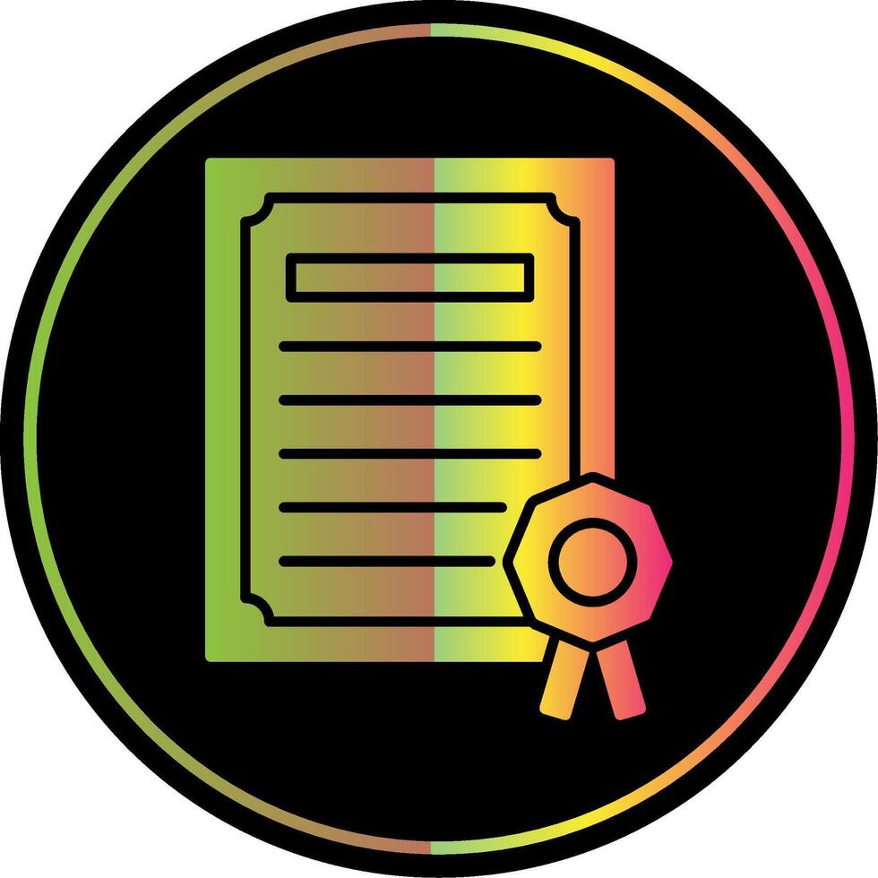 Diploma Glyph Due Color Icon vector