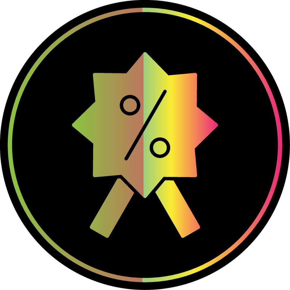 Discount Badge Glyph Due Color Icon vector