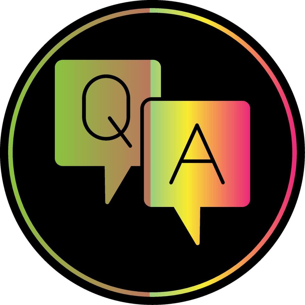 Question And Answer Glyph Due Color Icon vector