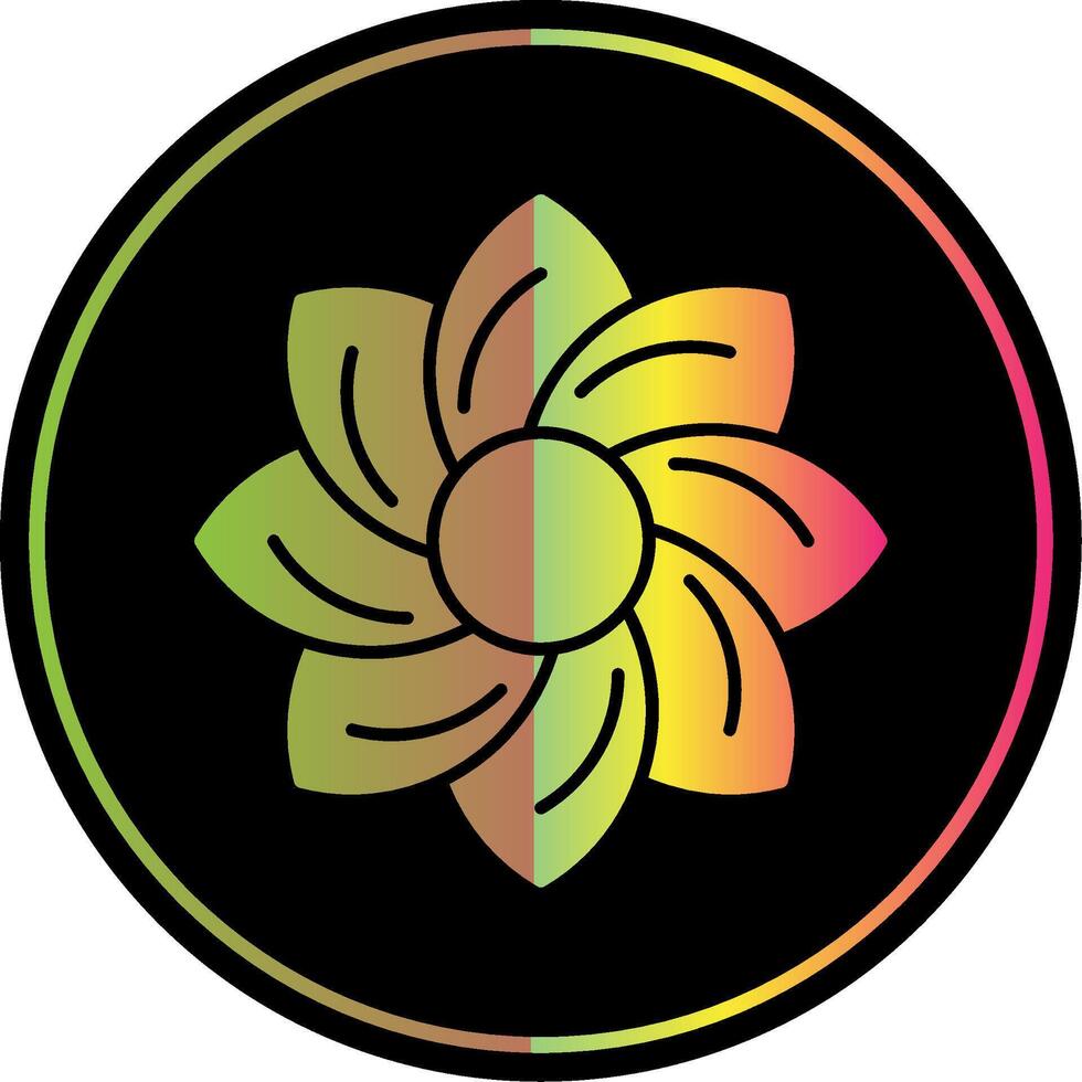 Floral Design Glyph Due Color Icon vector