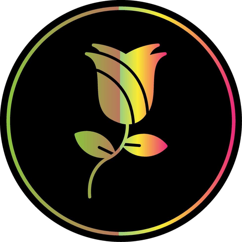 Rose Glyph Due Color Icon vector