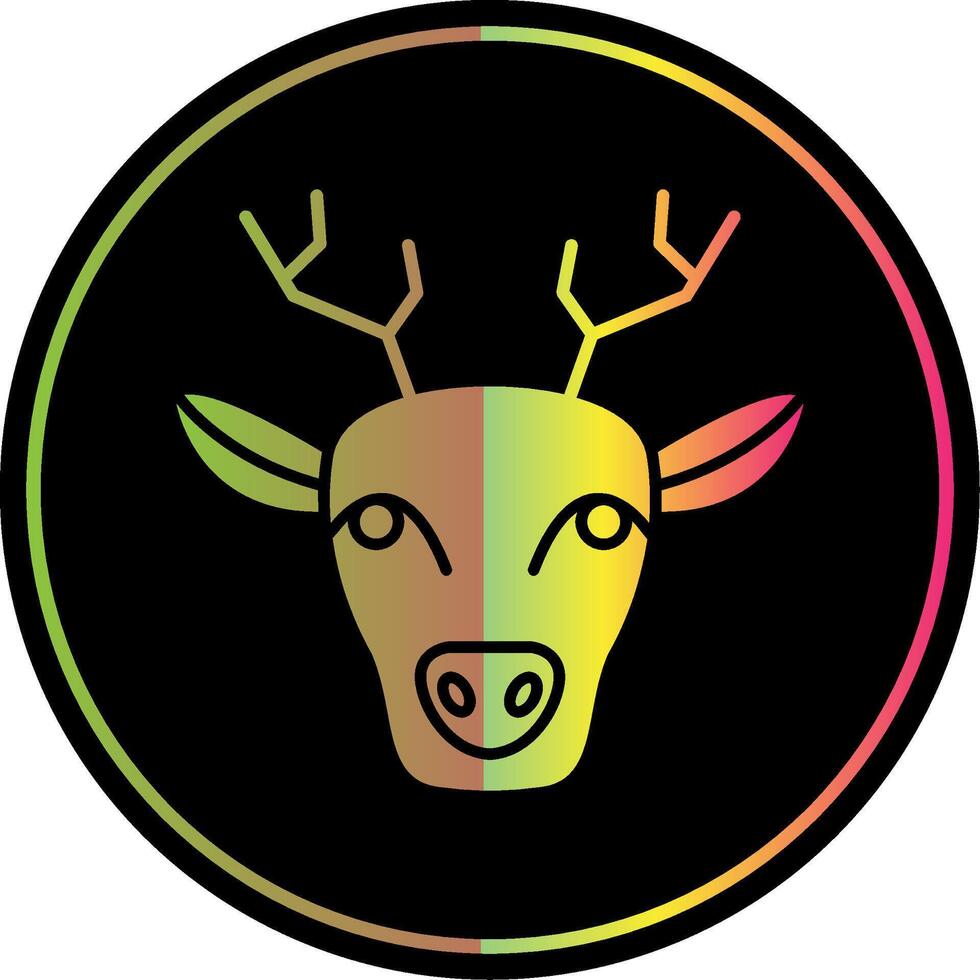 Deer Glyph Due Color Icon vector