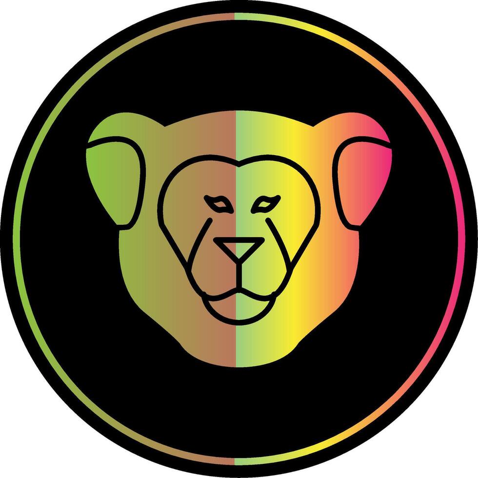 Lioness Glyph Due Color Icon vector