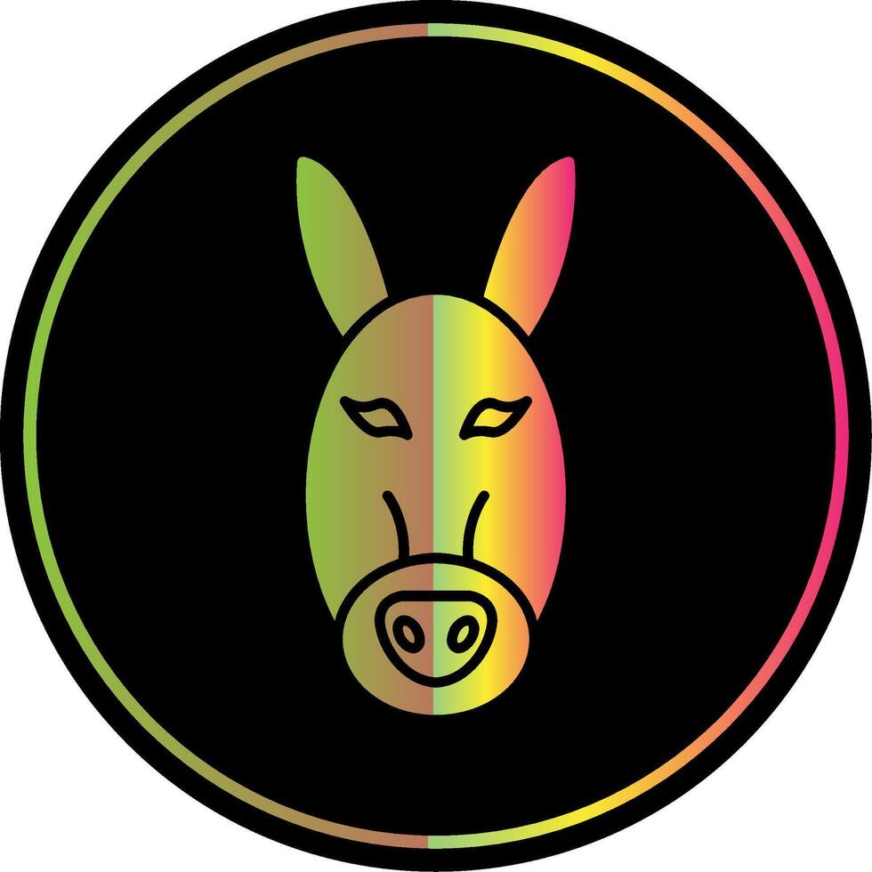 Donkey Glyph Due Color Icon vector