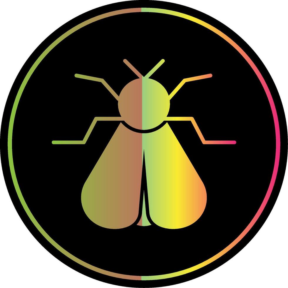 Moth Glyph Due Color Icon vector