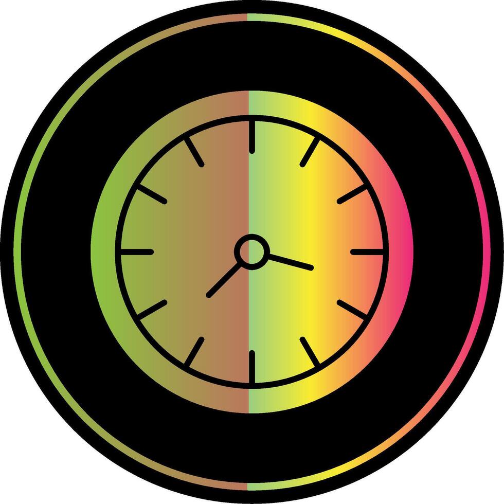 Clock Glyph Due Color Icon vector