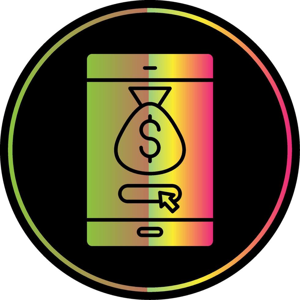 Online Payment Glyph Due Color Icon vector
