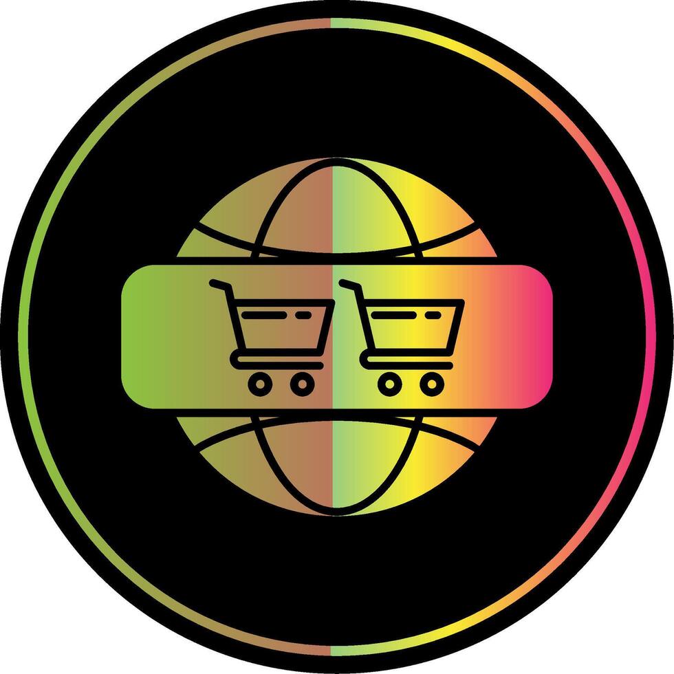 Online Shoping Glyph Due Color Icon vector