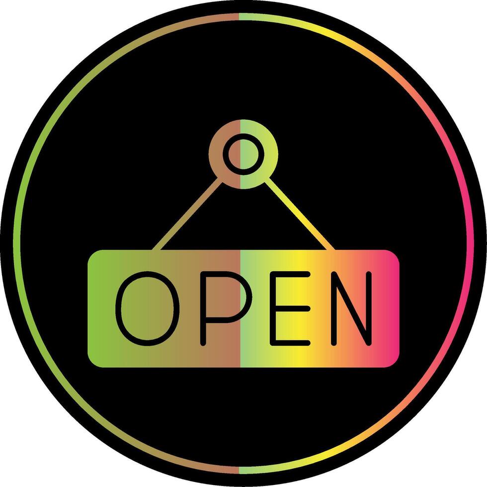 Open Glyph Due Color Icon vector