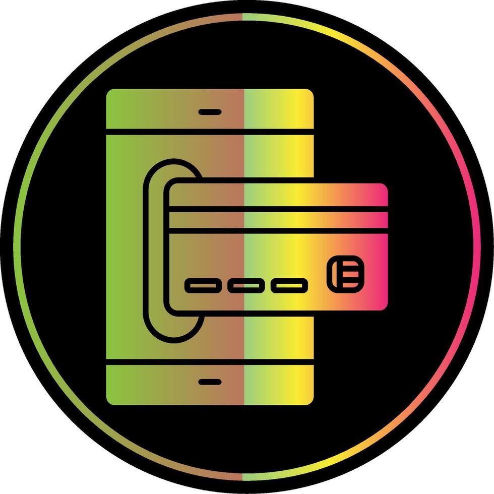 Online Payment Glyph Due Color Icon vector
