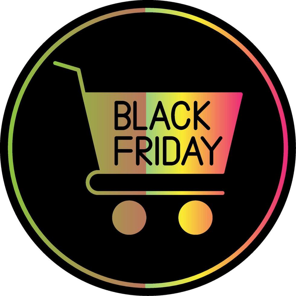 Black Friday Glyph Due Color Icon vector