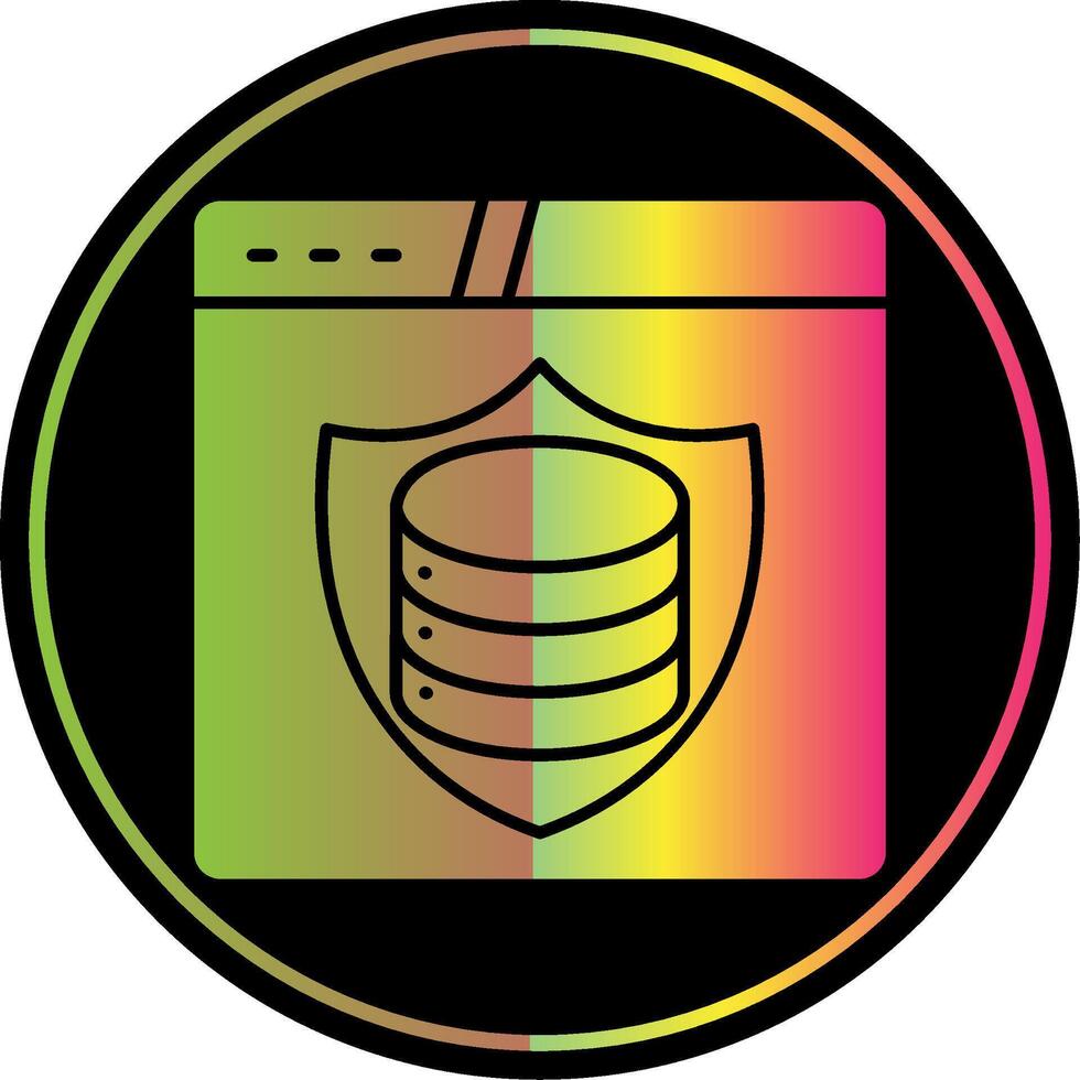 Data Protection Glyph Due Color Icon vector