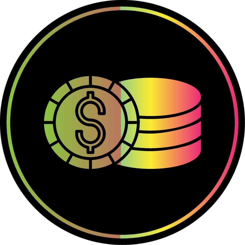 Coin Glyph Due Color Icon vector