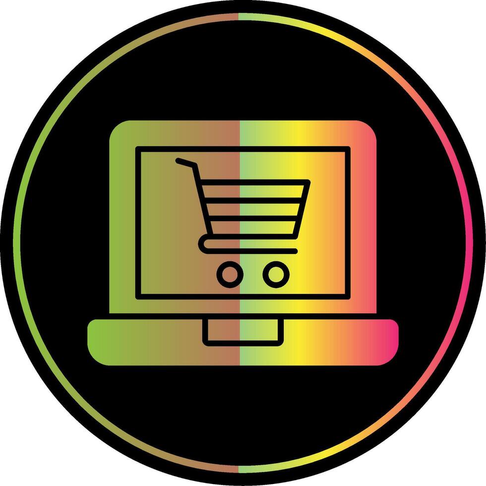 Online Shop Glyph Due Color Icon vector