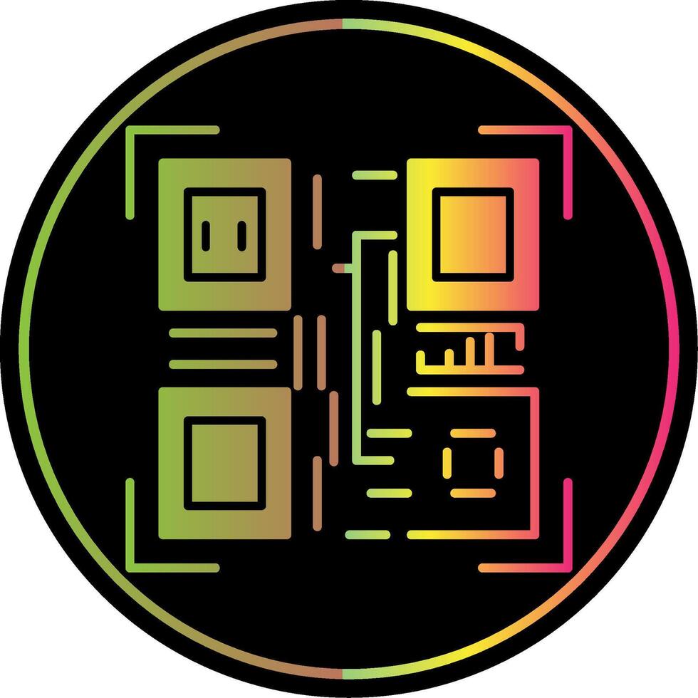 qr código glifo debido color icono vector