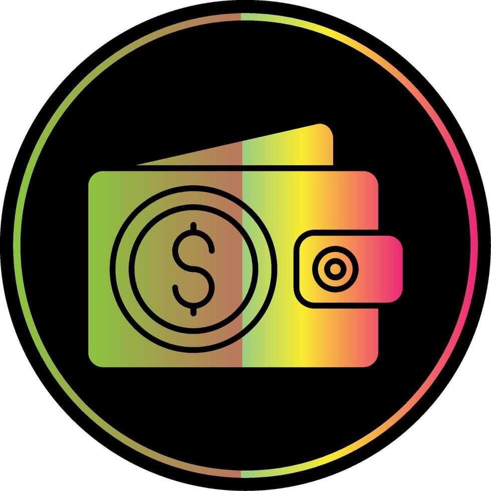Wallet Glyph Due Color Icon vector