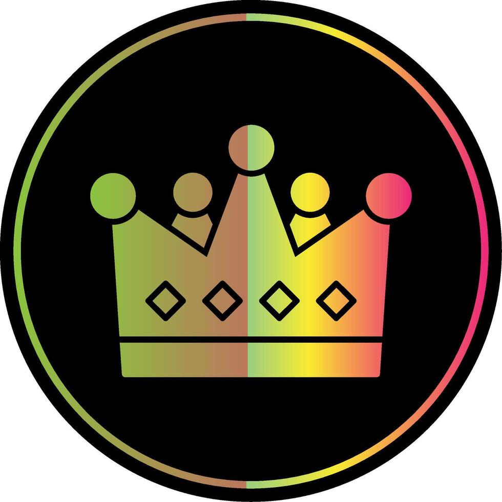 Crown Glyph Due Color Icon vector