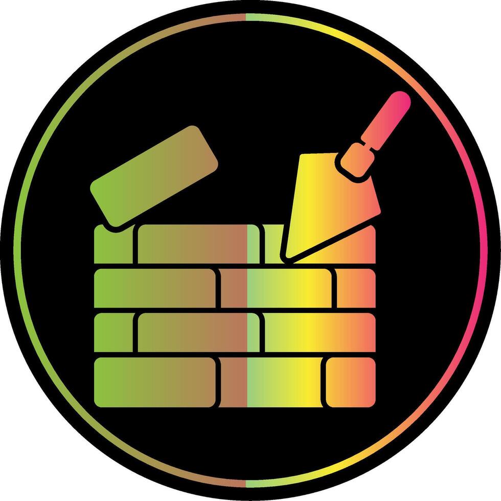 Brickwall Glyph Due Color Icon vector