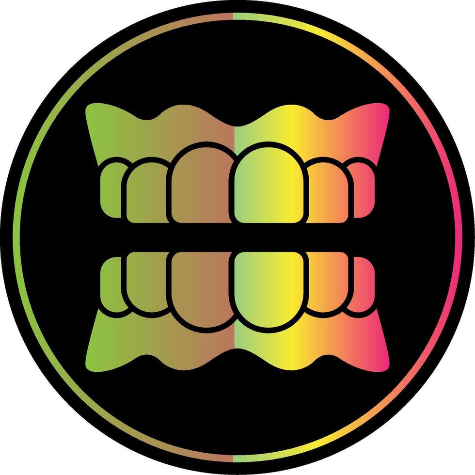 Denture Glyph Due Color Icon vector