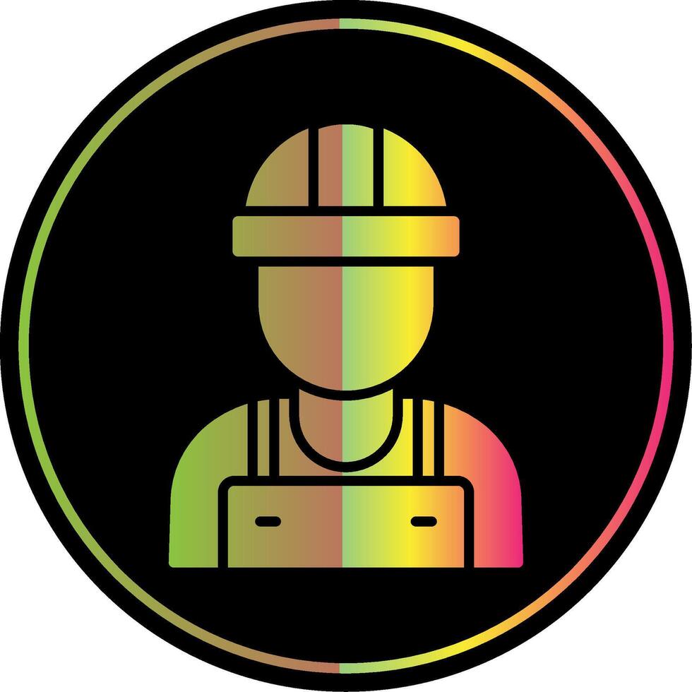 trabajador glifo debido color icono vector