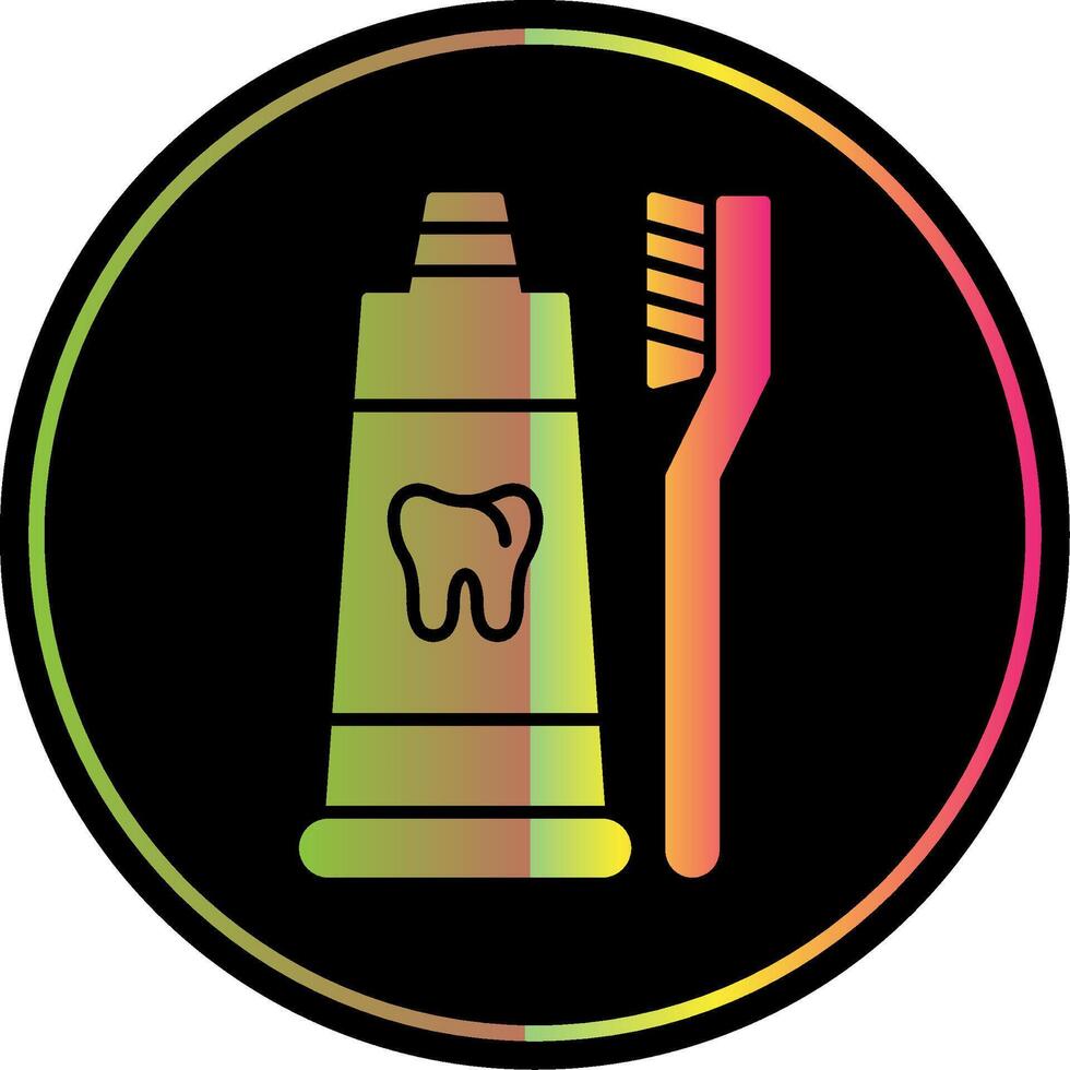 Toothpaste Glyph Due Color Icon vector