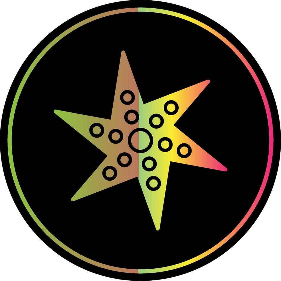 estrella de mar glifo debido color icono vector