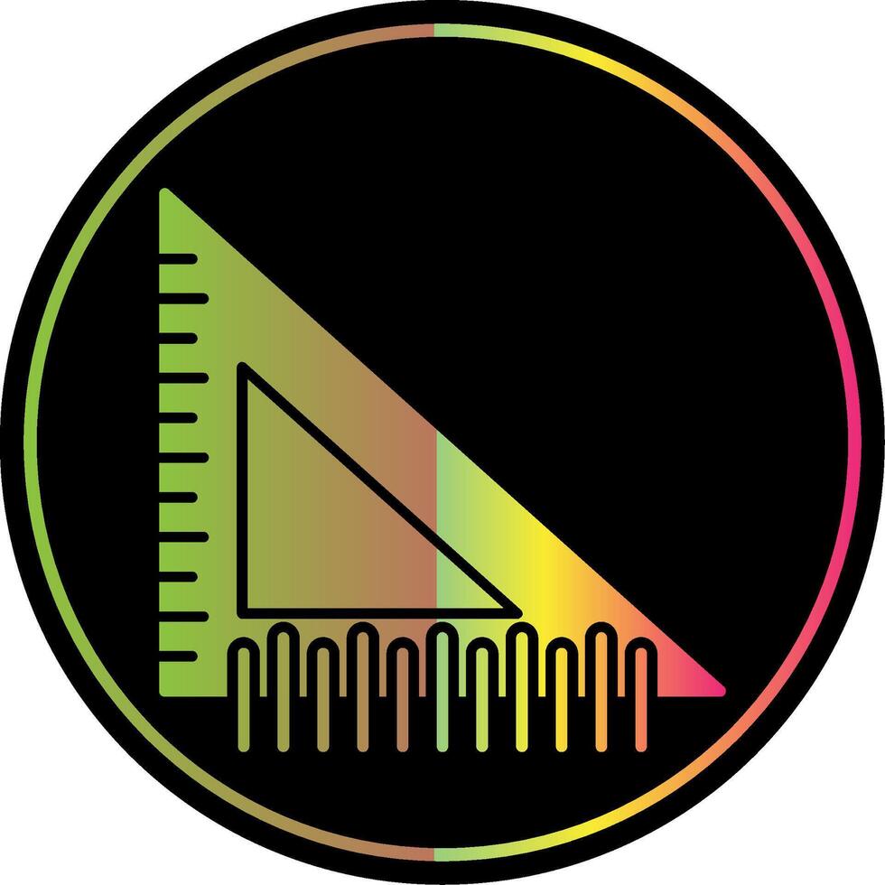 cuadrado regla glifo debido color icono vector