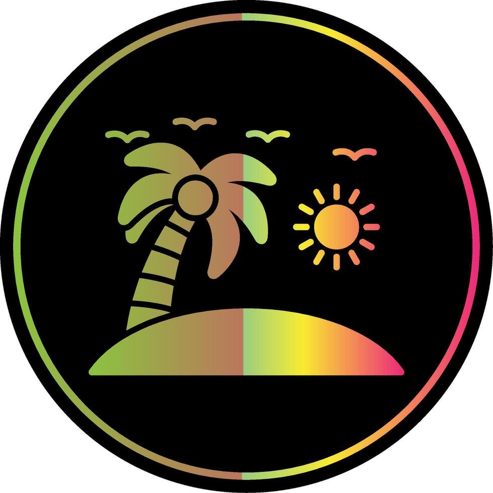 Beach Glyph Due Color Icon vector