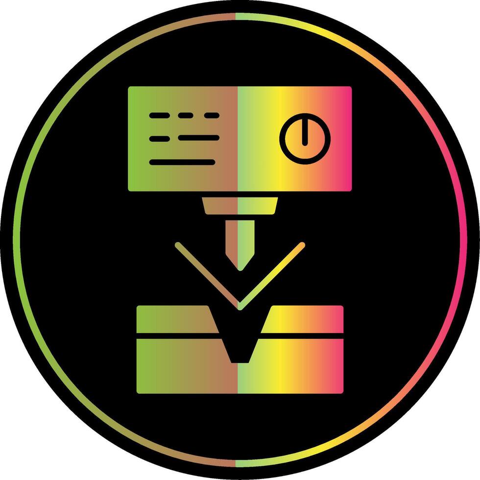 Metal Bending Machine Glyph Due Color Icon vector