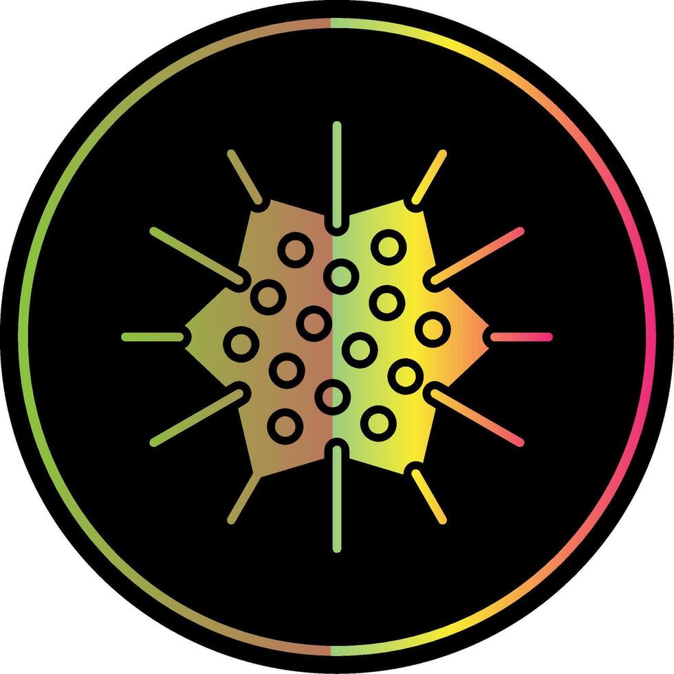 Sea Urchin Glyph Due Color Icon vector