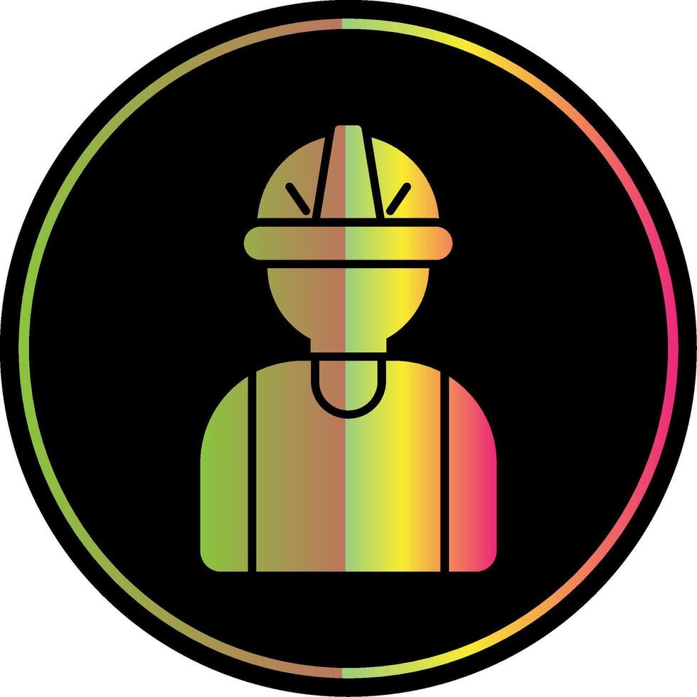 trabajador glifo debido color icono vector