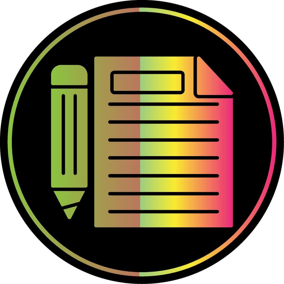 Paper Glyph Due Color Icon vector