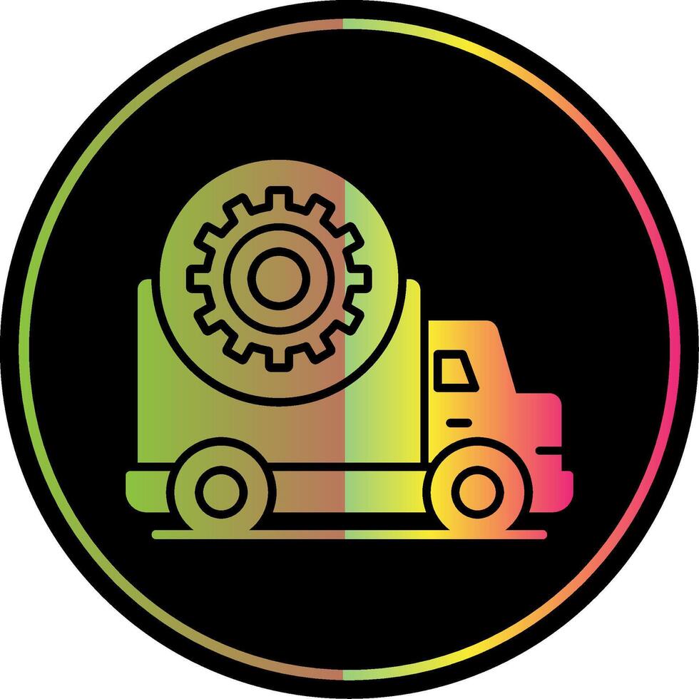 camión reparar glifo debido color icono vector