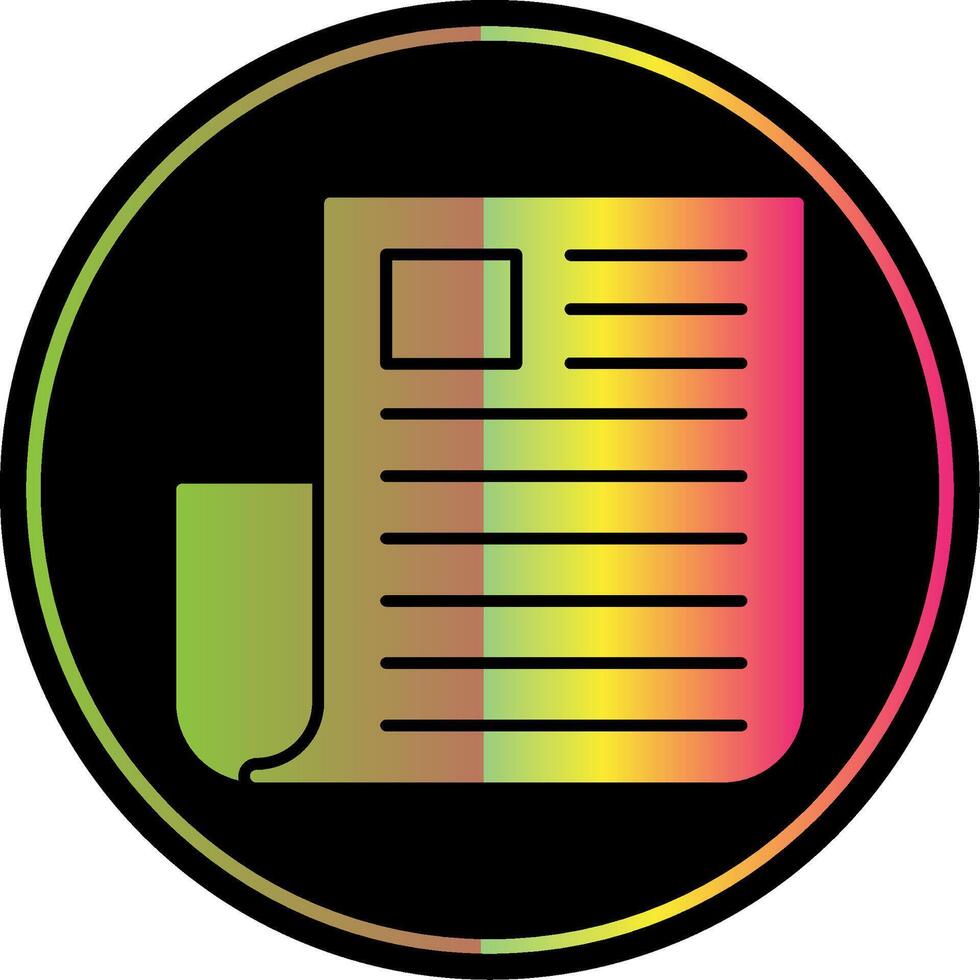 Newspaper Glyph Due Color Icon vector