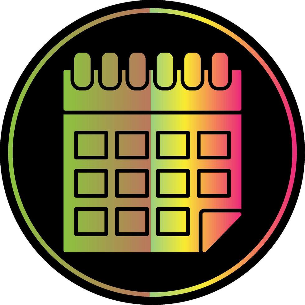 Calendar Glyph Due Color Icon vector