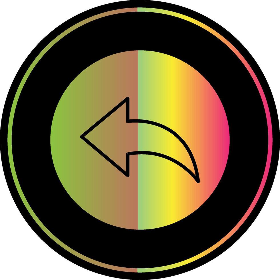 Previous Glyph Due Color Icon vector