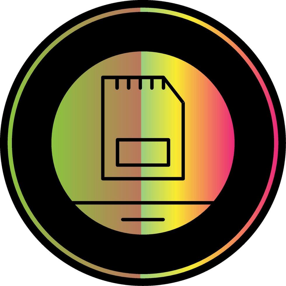 Memory Card Glyph Due Color Icon vector