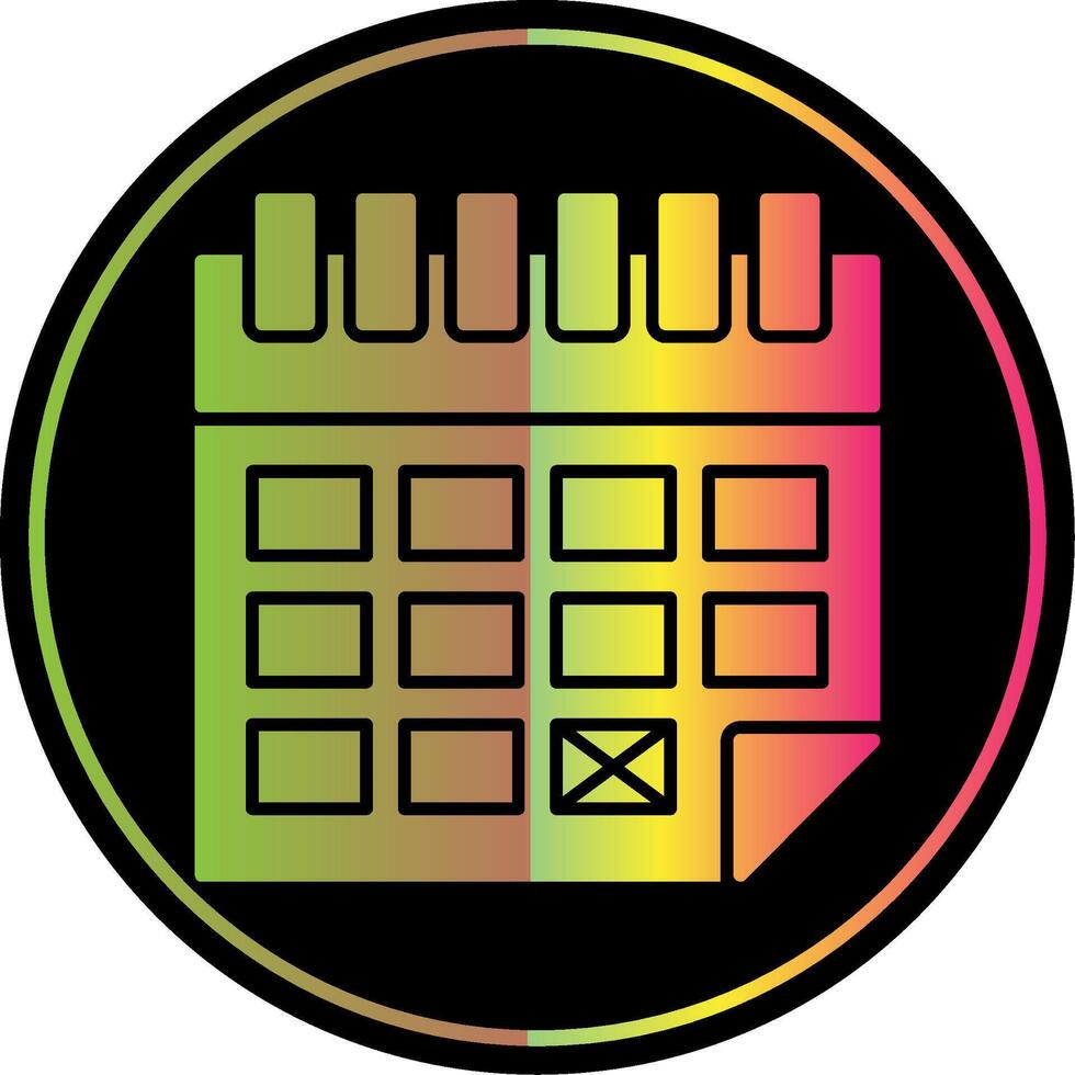 Date Glyph Due Color Icon vector